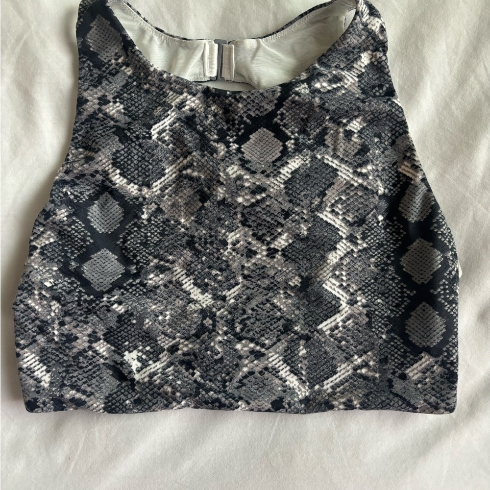 Victoria's Secret Black and Gray Snake Print Sports Bra